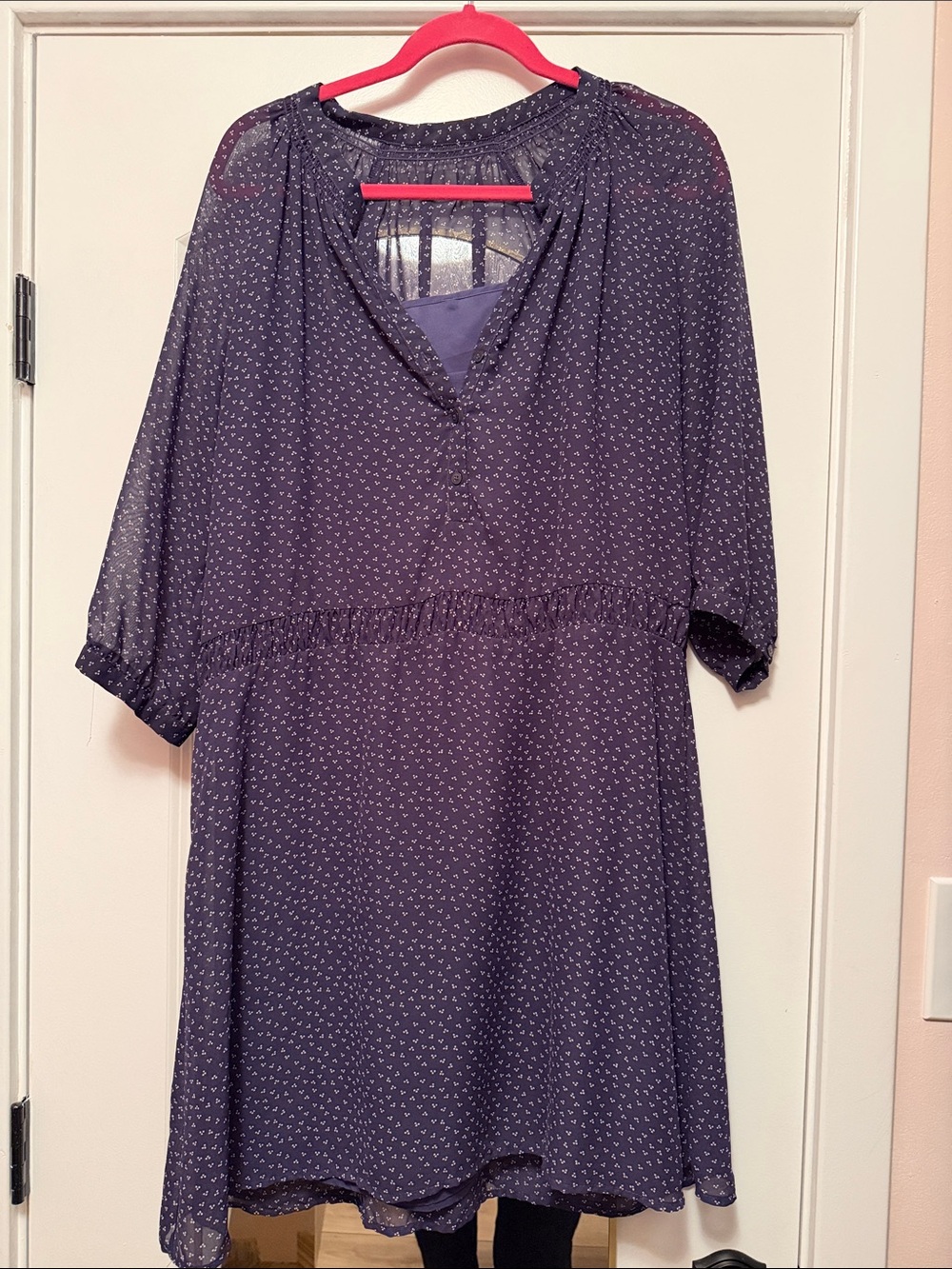 GAP Purple Printed Midi Dress